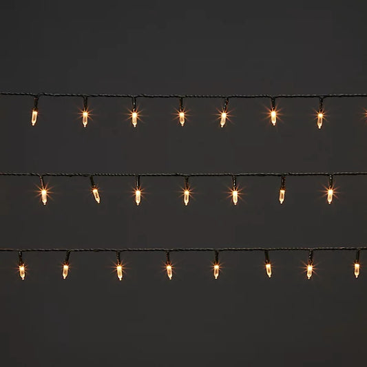 120 Warm white LED lights With timer function String lights with 11.14m Green cable