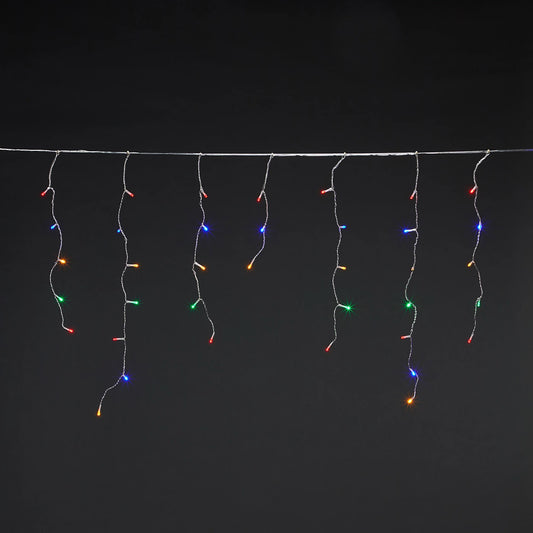 300 Multicolour LED With timer Icicle lights with 22m Clear cable