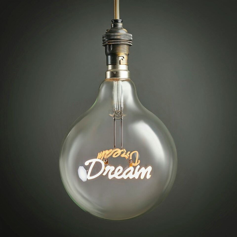 ValueLights Vintage Style 2w LED BC B22 Bayonet Cap Word Script Dream Design Clear Light Bulb - Dream