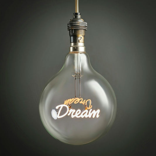 ValueLights Vintage Style 2w LED BC B22 Bayonet Cap Word Script Dream Design Clear Light Bulb - Dream