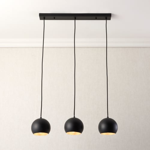 Pella 3 Light Matt Black Pendant Light