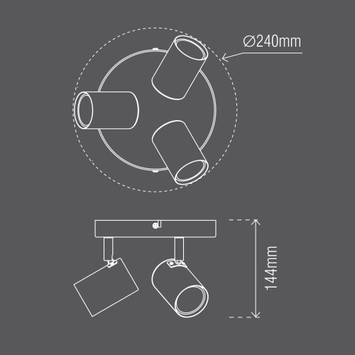 Tour 3 Plate Light - Copper