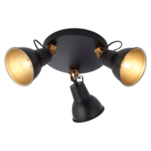 Brook 3 Light Round Spotlight Black