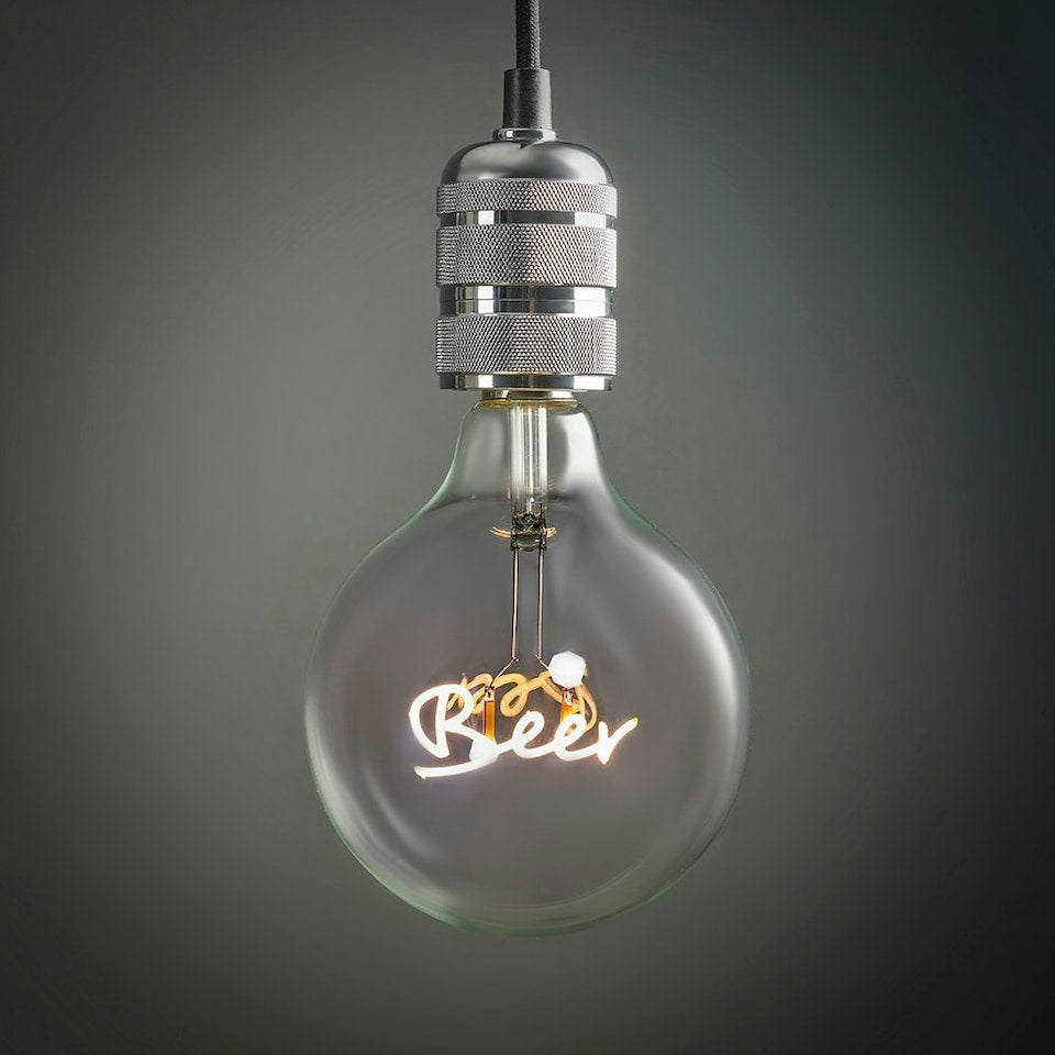 ValueLights Vintage Style 2w LED ES E27 Edison Screw Word Scripted Clear Light Bulb - Beer
