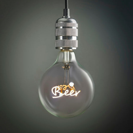 ValueLights Vintage Style 2w LED ES E27 Edison Screw Word Scripted Clear Light Bulb - Beer