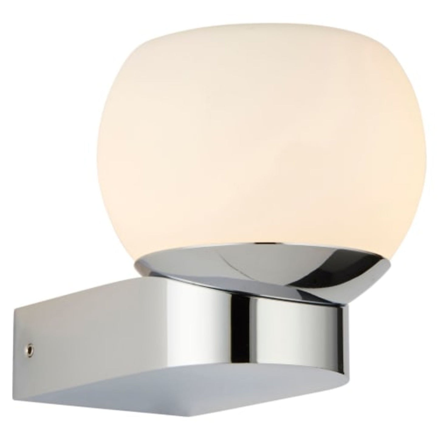 Saxby Ip44 Bond Bathroom Led Wall Light Chrome With Opal